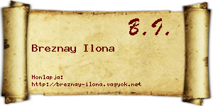 Breznay Ilona névjegykártya